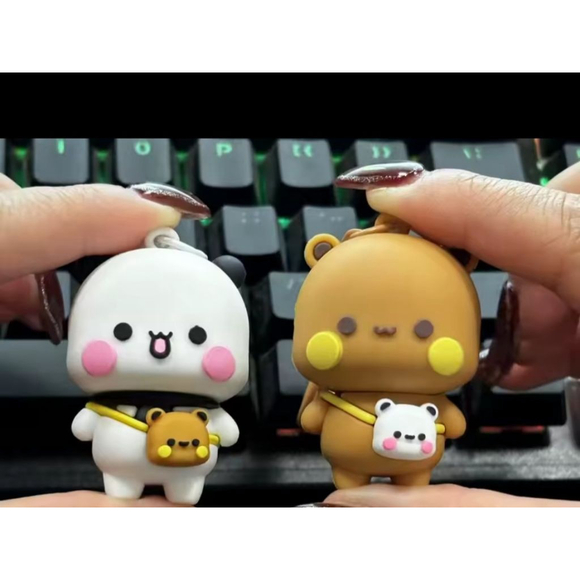 Bubu & Dudu Character Adorable Keychain Purse Backpack Charm Set - Picture 9 of 14